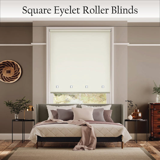 Square Eyelet Light Filtering roller blinds – Natural