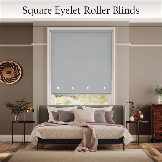 Square Eyelet Light Filtering roller blinds – Light Grey