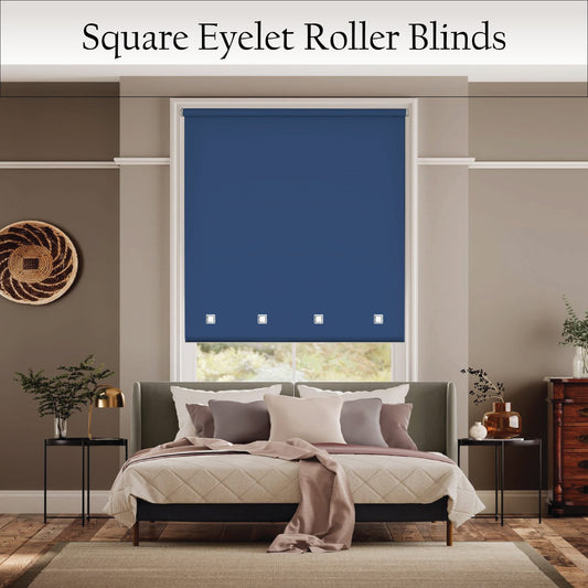 Square Eyelet Light Filtering roller blinds – Navy Blue
