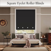 Square Eyelet Light Filtering roller blinds – Black