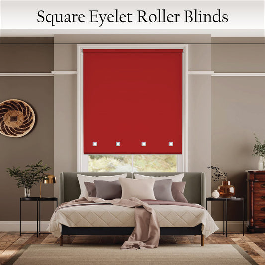 Square Eyelet Light Filtering roller blinds – Red