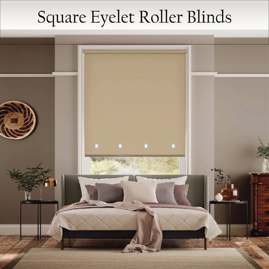 Square Eyelet Light Filtering roller blinds – Cappuccino