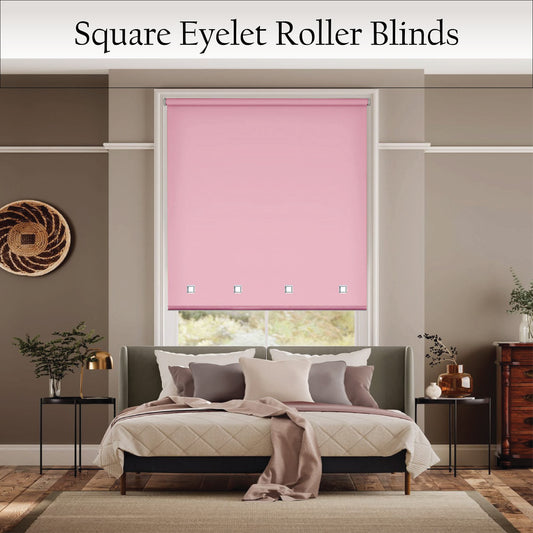 Square Eyelet Light Filtering roller blinds – Pink