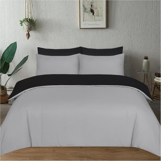 Duvet covers - Grey and Black Reversible bedding set