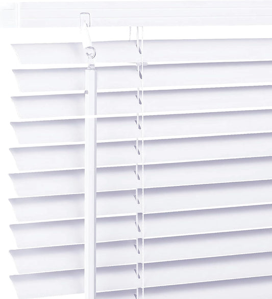 White PVC Venetian Blinds 25mm Slats Window Treatment Trimmable Easy Fit Child Safe Home office