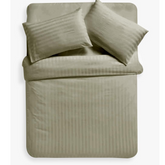 Beige Satin Stripe Duvet Cover Bedding set
