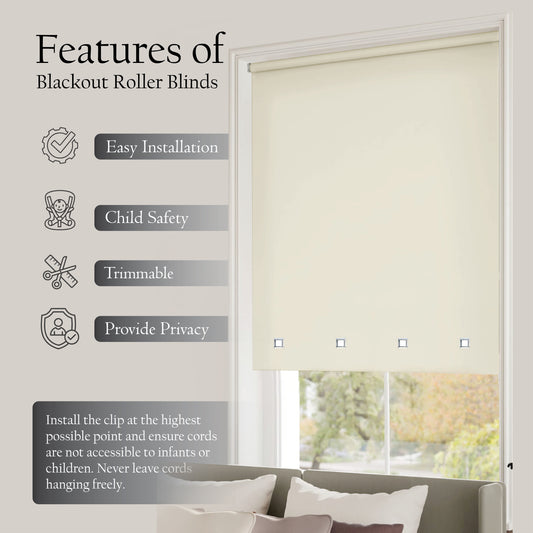 Square Eyelet Light Filtering roller blinds – Natural