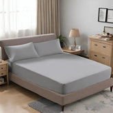 microfiber 30cm Extra Deep fitted sheet Light grey