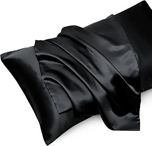 silk pillowcase black