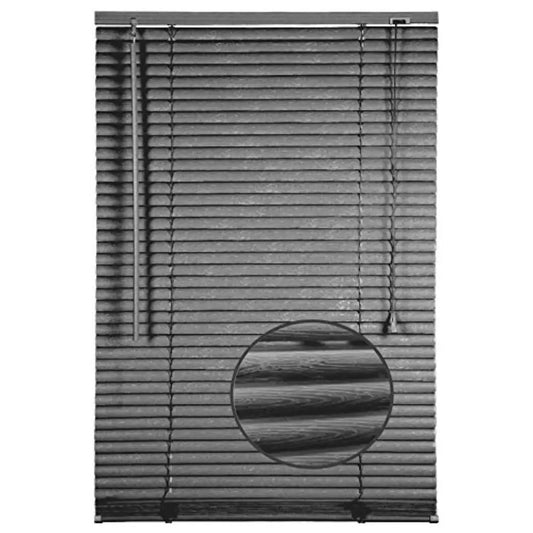 Grey PVC Embossed effect Venetian blinds 25mm Slats Window Treatment Trimmable Easy Fit Child Safe Home office EV Dekor