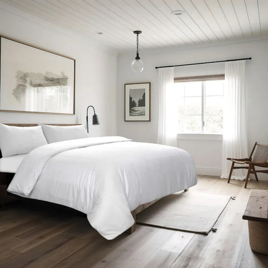 Satin stripe duvet cover