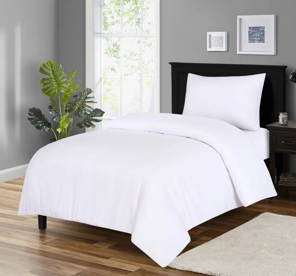 microfiber plain duvet cover set white