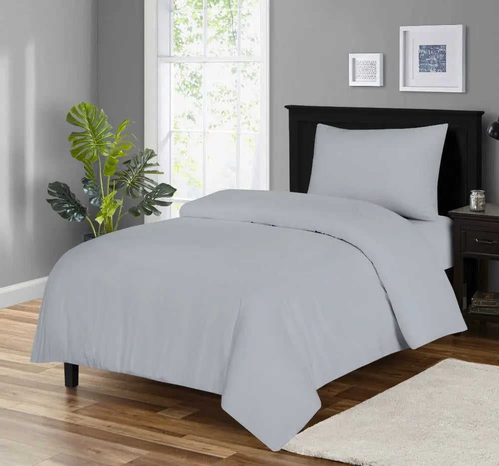 microfiber plain duvet cover set grey