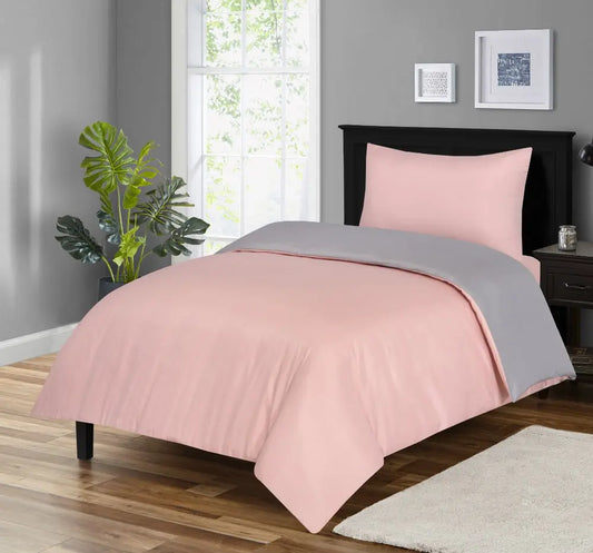 microfiber duvet cover set reversible blush grey