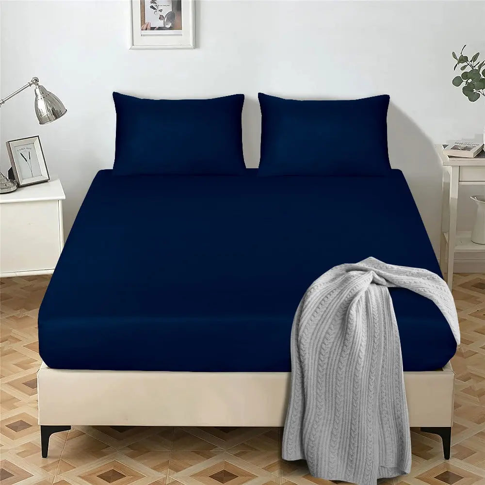 microfiber fitted sheet navy