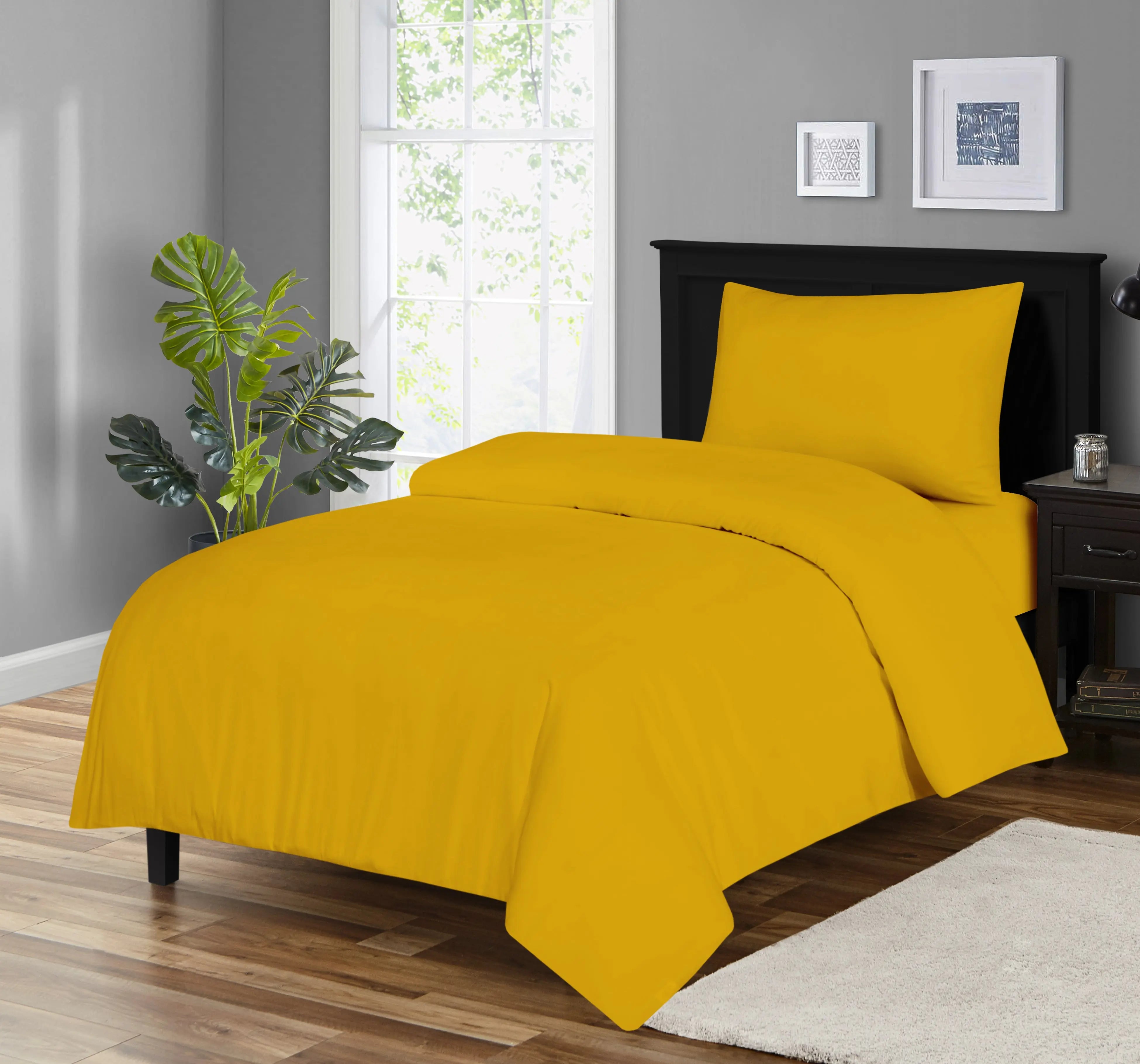 microfiber yellow duvet cover set Premium Quality Royal Home Furnishing