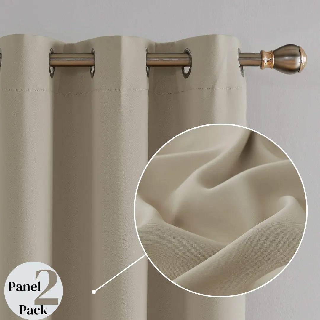 Thermal insulated blackout curtains ring top eyelet ready made