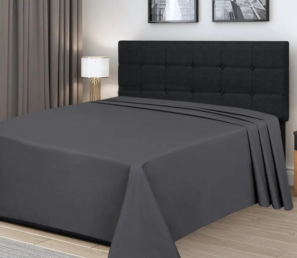 Egyptian cotton flat sheet charcoal