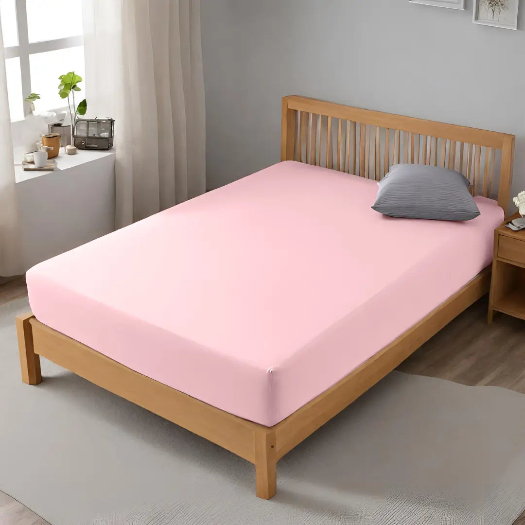 microfiber 40cm extra deep fitted sheet blush pink