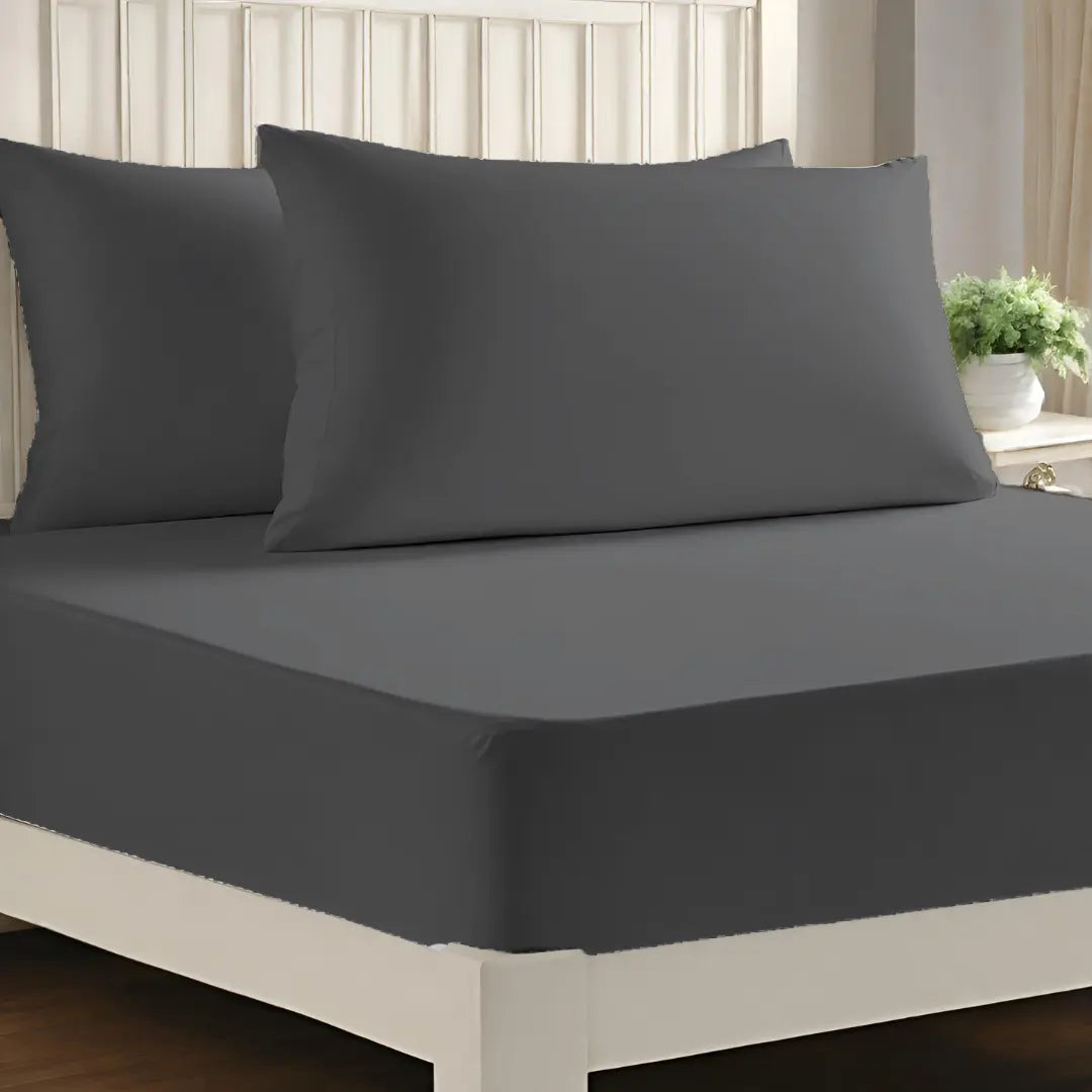 microfiber fitted sheet 40cm charcoal