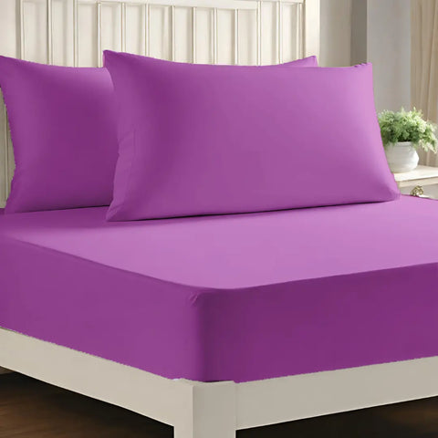 microfiber 25cm deep fitted sheet lilac