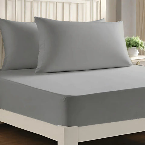 microfiber 30cm  Extra Deep fitted sheet Light grey