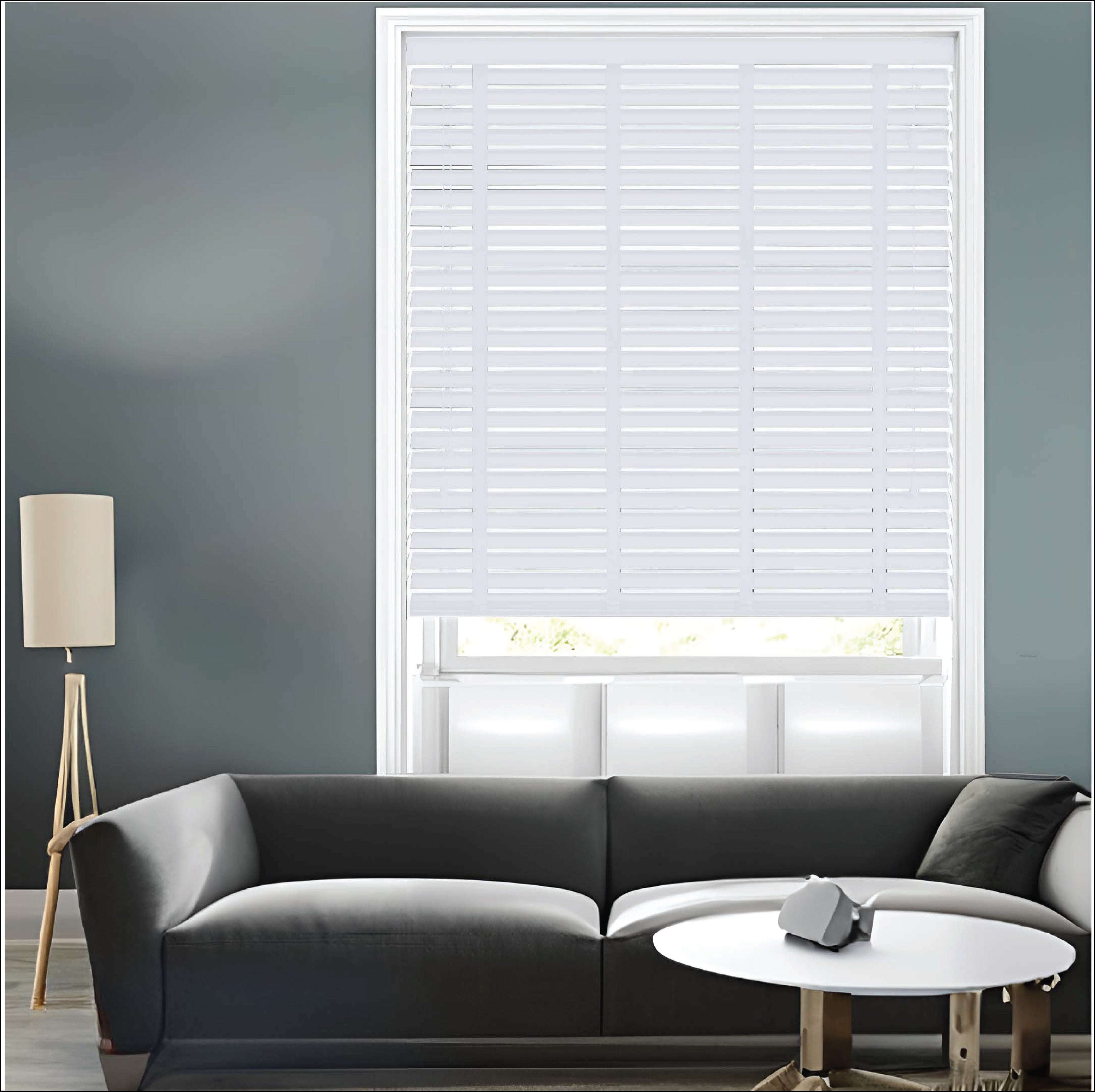 White Faux Wood Venetian Blinds With Tapes 50MM Slats Window Blind RoyalHomeFurnishing