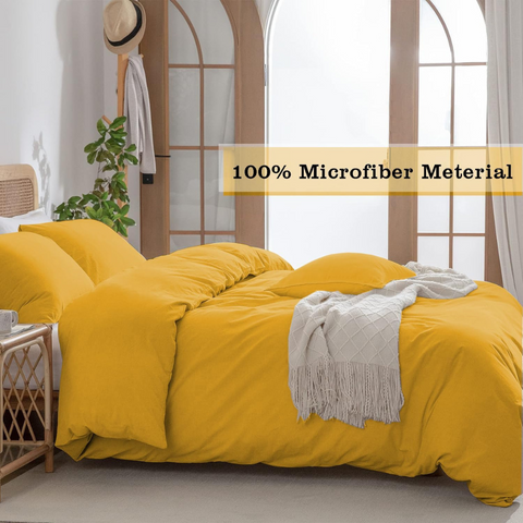 Duvet Cover set - Microfiber plain polyester fabric
