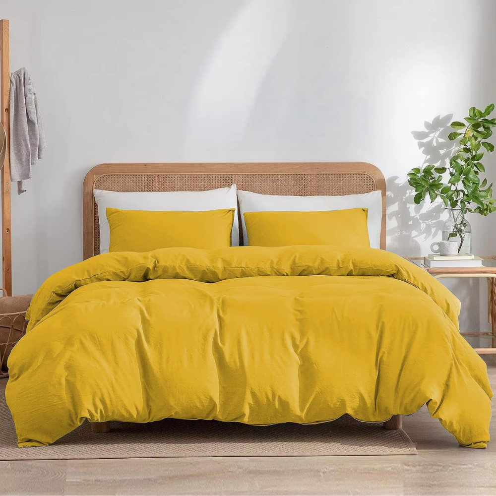 Plain Duvet Cover Set - Ochre