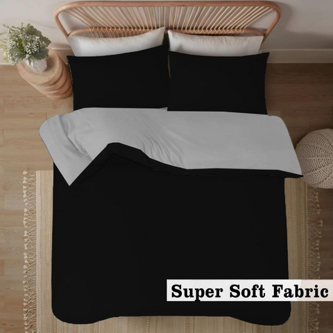Duvet covers - Grey and Black Reversible bedding set