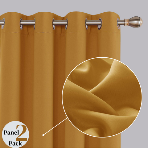 Thermal insulated blackout curtains ring top eyelet ready made