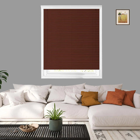 Wholesale Walnut PVC Venetian Blinds 25mm Slats Wood Grain Effect Window Blind RoyalHomeFurnishing