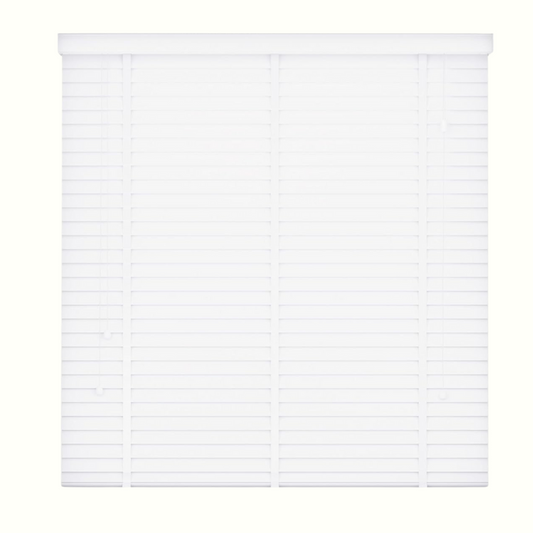 Faux Wood Window Blinds with Tape, 50mm Slats, Easy Fit Home Office Venetian Blinds (45 X 150cm) - White window blinds