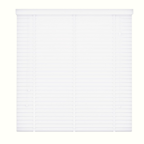 Faux Wood Window Blinds with Tape, 50mm Slats, Easy Fit Home Office Venetian Blinds (45 X 150cm) - White window blinds