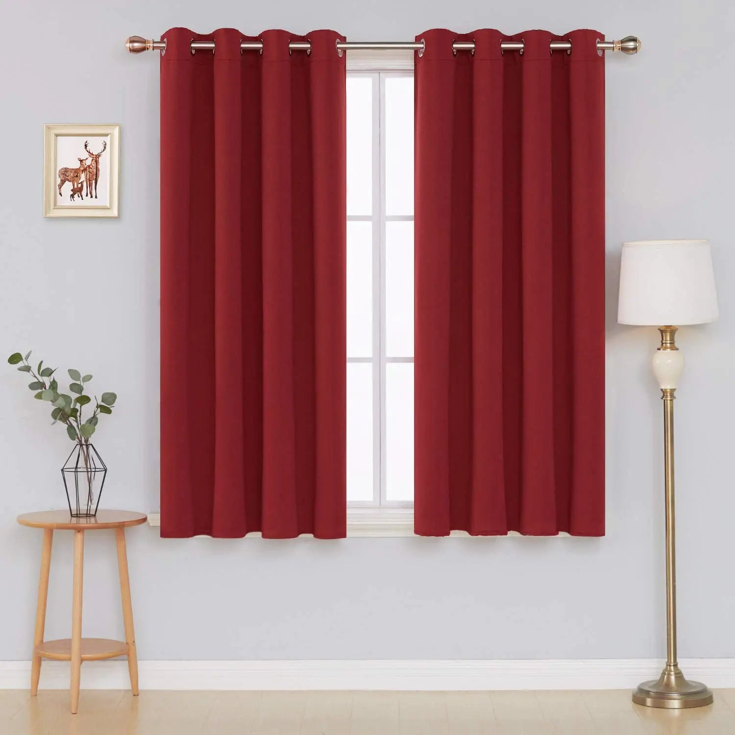 Wholesale Thermal Insulated Blackout Curtains Ring Top Eyelet - Red RoyalHomeFurnishing