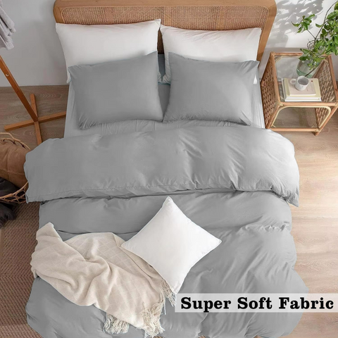 MIcrofiber Plain Duvet Covers - Silver Grey
