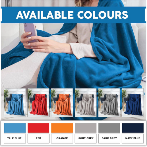 Fleece Blanket Soft Throw Sofa Bed Blankets Bedspread, Plain Turquoise Blue