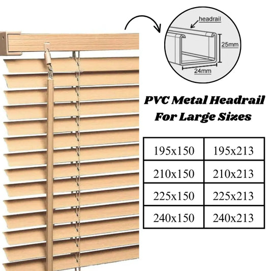 Natural PVC Metal Headrail Venetian blinds 25mm Slats Window Treatment Trimmable Easy Fit Child Safe Home office EV Dekor