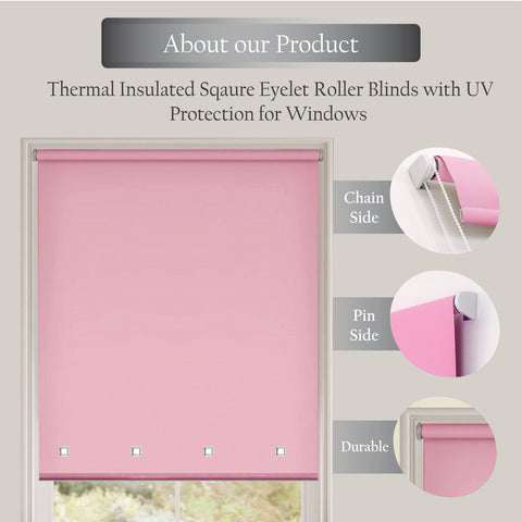 Square Eyelet Light Filtering roller blinds – Pink