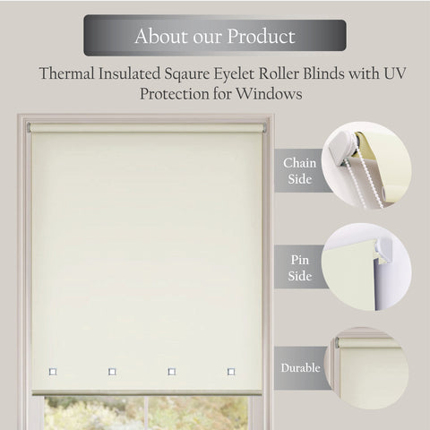 Square Eyelet Light Filtering roller blinds – Natural
