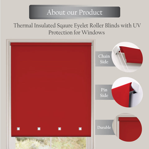 Square Eyelet Light Filtering roller blinds – Red
