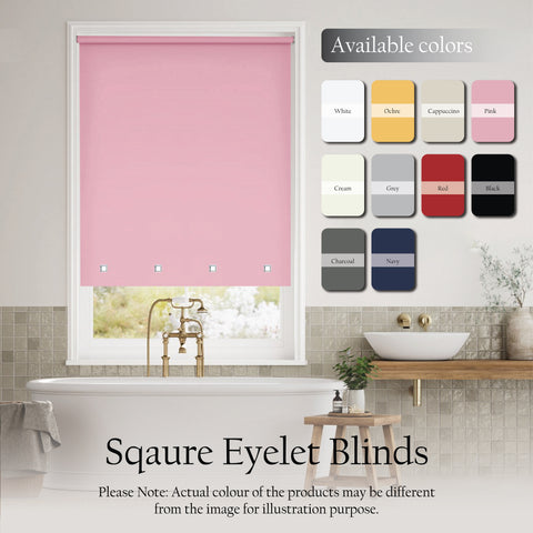 Square Eyelet Light Filtering roller blinds – Pink