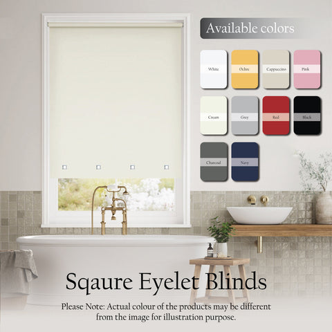 Square Eyelet Light Filtering roller blinds – Natural