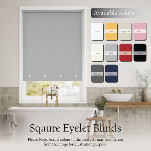 Square Eyelet Light Filtering roller blinds – Light Grey