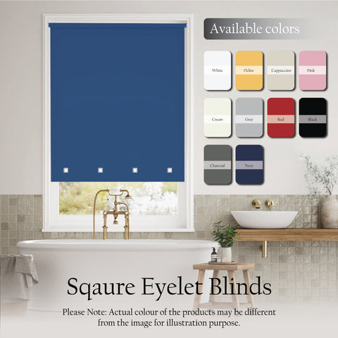Square Eyelet Light Filtering roller blinds – Navy Blue