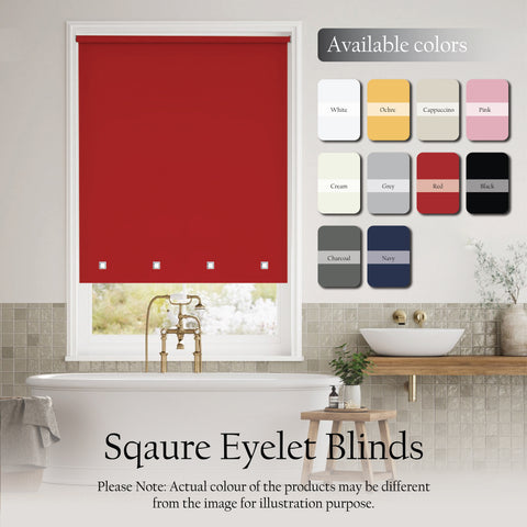 Square Eyelet Light Filtering roller blinds – Red