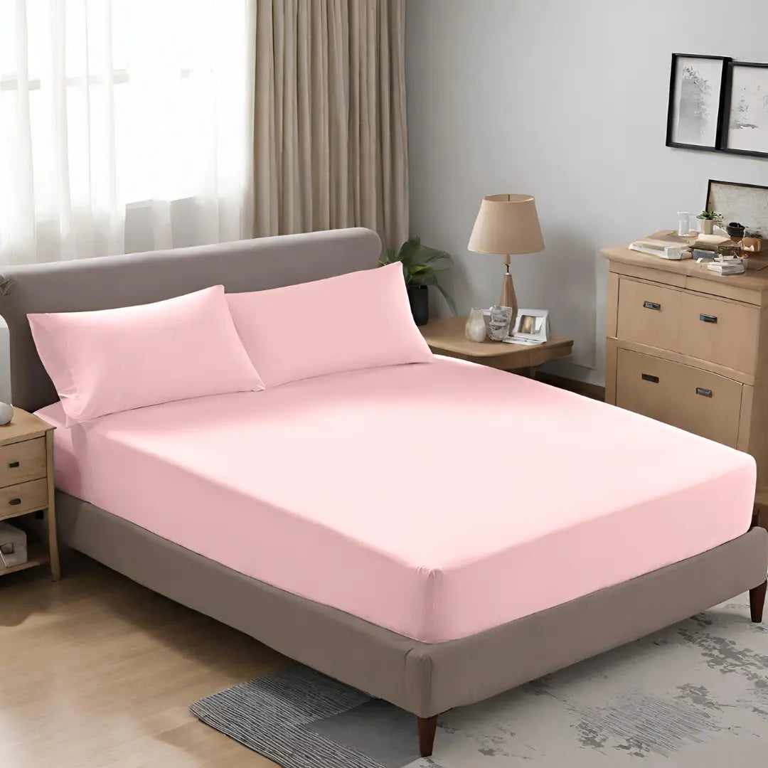 microfiber 30cm extra deep fitted sheet blush pink