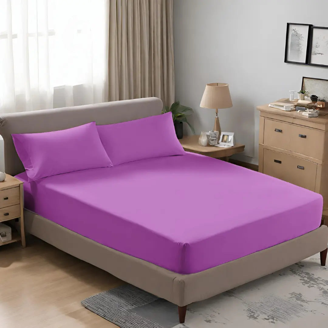 microfiber 25cm deep fitted sheet lilac