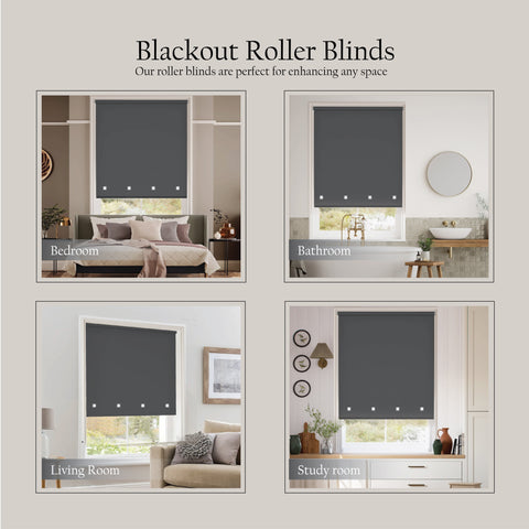 Square Eyelet Light Filtering Roller Blinds – Charcoal