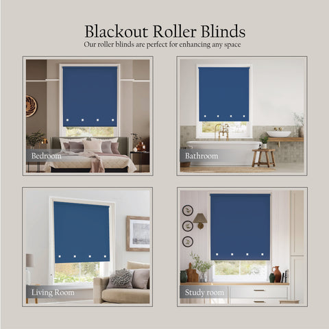 Square Eyelet Light Filtering roller blinds – Navy Blue